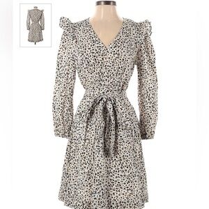 J Crew Factory Outlet Leopard Print Tie Dress